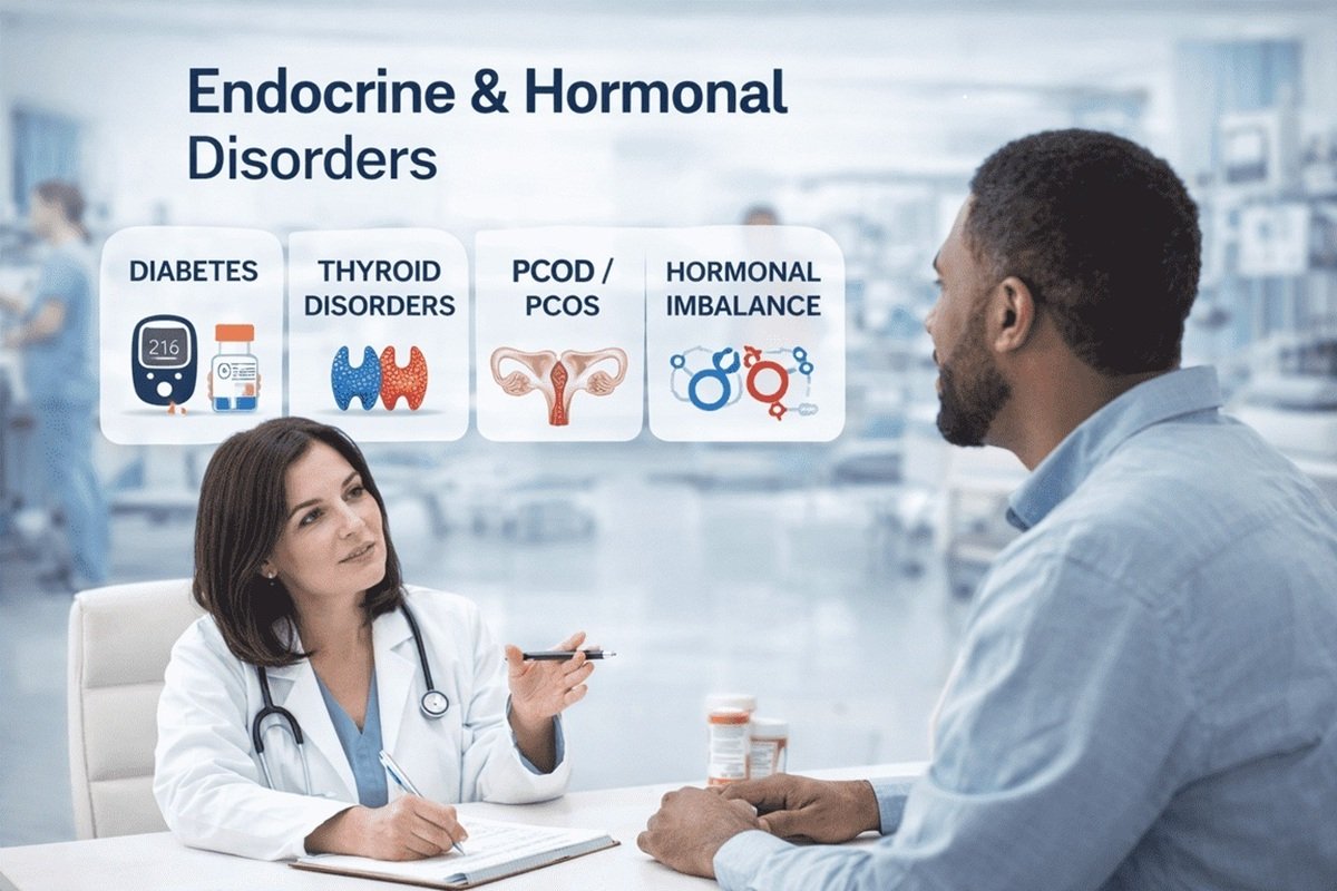 Endocrine and hormonal disorder treatment including thyroid, diabetes and PCOS in Malappuram
