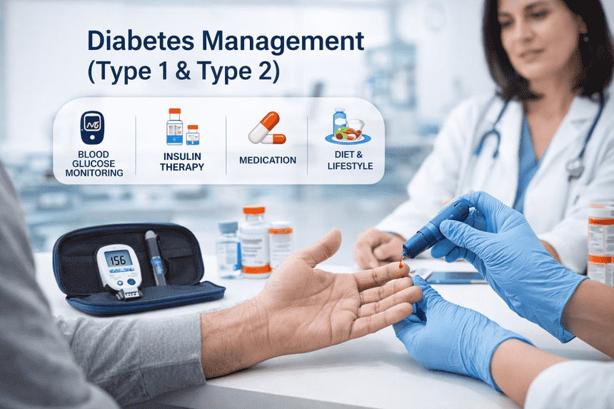 Diabetes management and blood sugar testing by diabetes specialist in Malappuram
