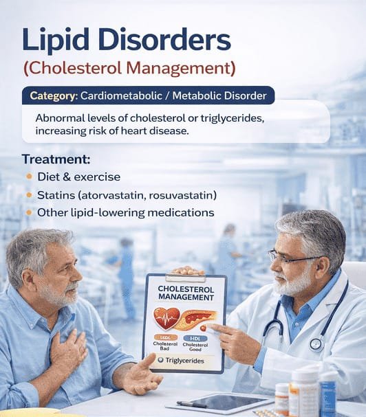 Cholesterol and lipid disorder consultation for diabetes and thyroid patient